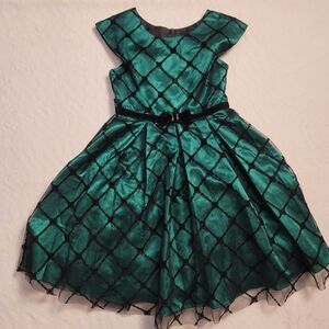 Jona Michelle Green and Black Christmas Dress